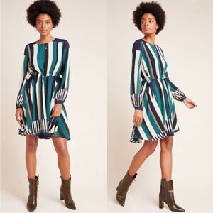 ANTHROPOLOGIE | SUNDAY IN BROOKLYN Leger Striped Side Tie Dress Women’s Size S